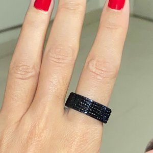 Stainless Steel Black rhinestones band